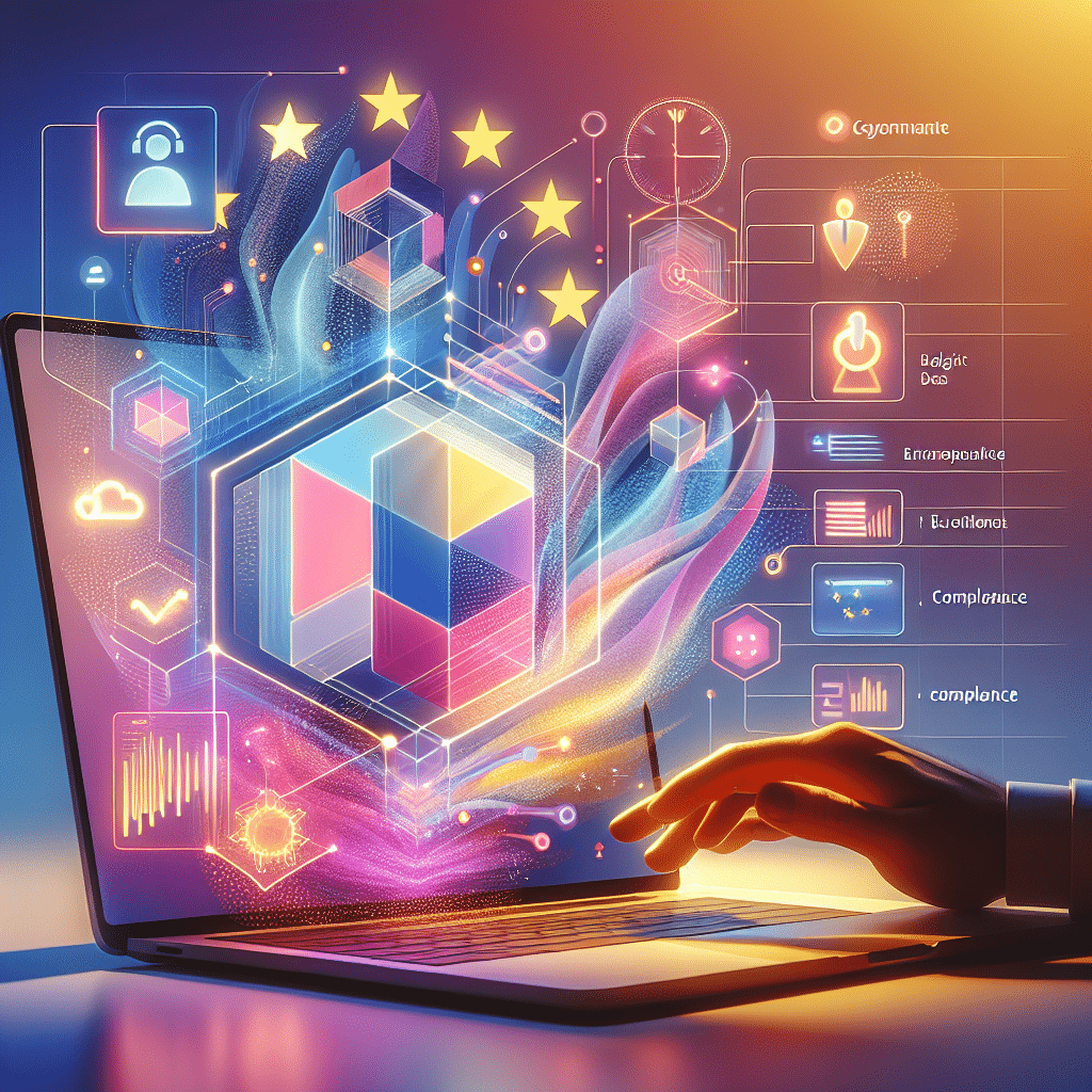 EU Product Compliance visual showing Shopify dashboard and EU flag, representing legal documentation and safety requirements for 2024.