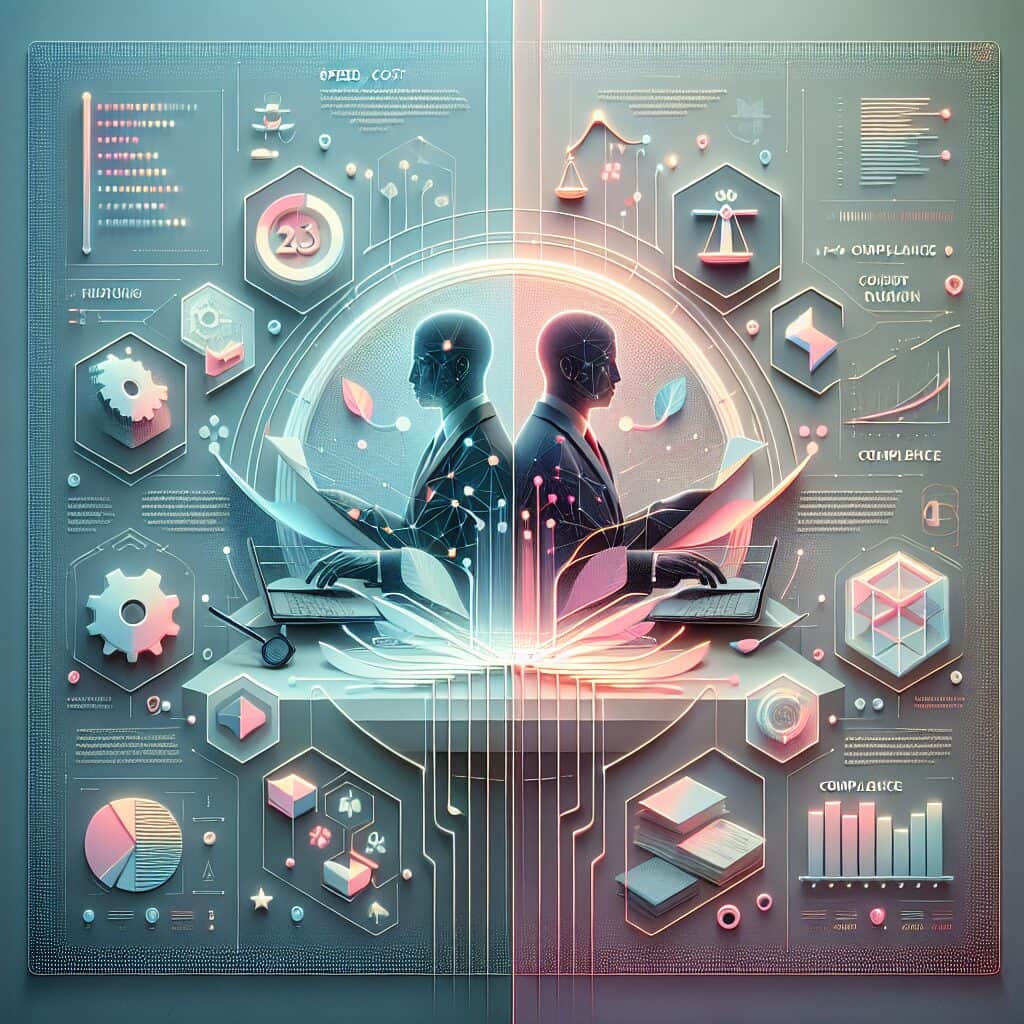 Comparison overview of AI compliance platforms vs traditional legal services for EU Responsible Person requirements with speed, cost, and risk factors.