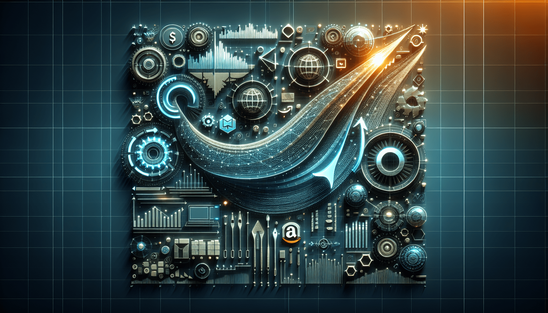 Illustration showing CE Marking steps for Amazon sellers exporting to the EU. Compliance, customs, and shipping symbols included.