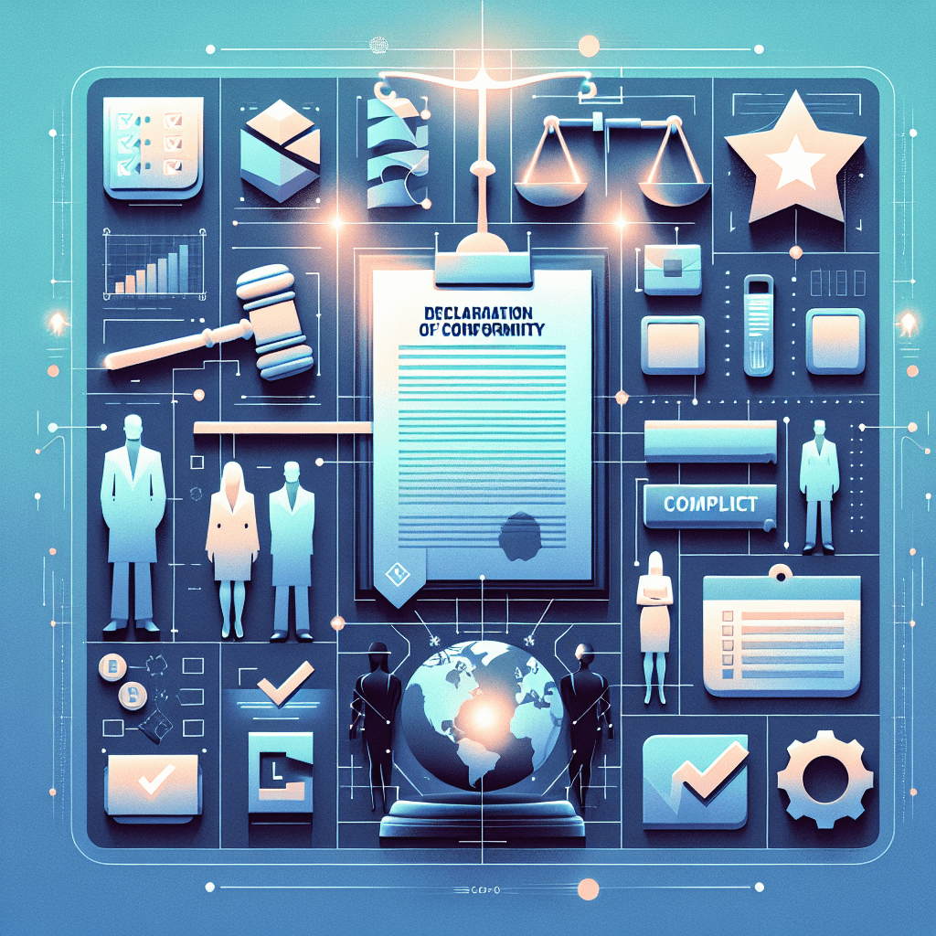 Declaration of Conformity Basics visual showing product compliance, legal authority and EU market readiness requirements