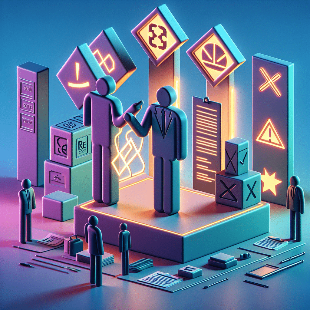 Photorealistic illustration showing CE Marking Compliance issues at an EU customs checkpoint with clear product labeling errors