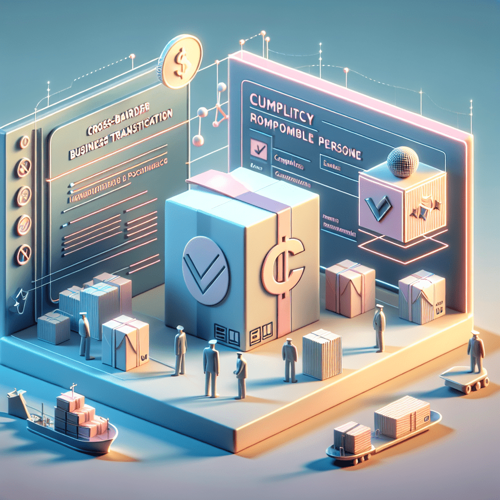 Flat lay showing EU and US customs documents, flags, and compliance checklist to illustrate EU Compliance needs for US brands exporting to Europe.
