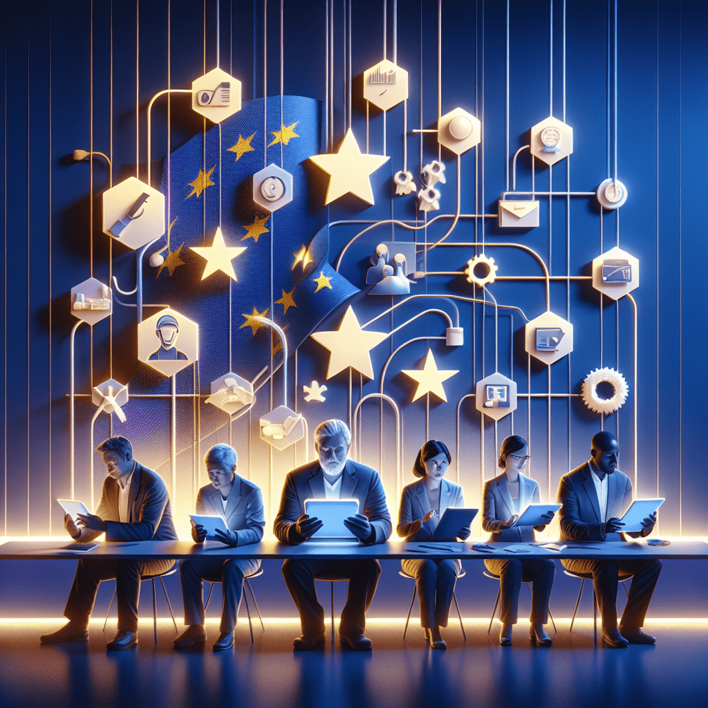 Modern visual showing professionals reviewing EU Safety Regulation 2025 updates for product compliance and secure EU sales access.