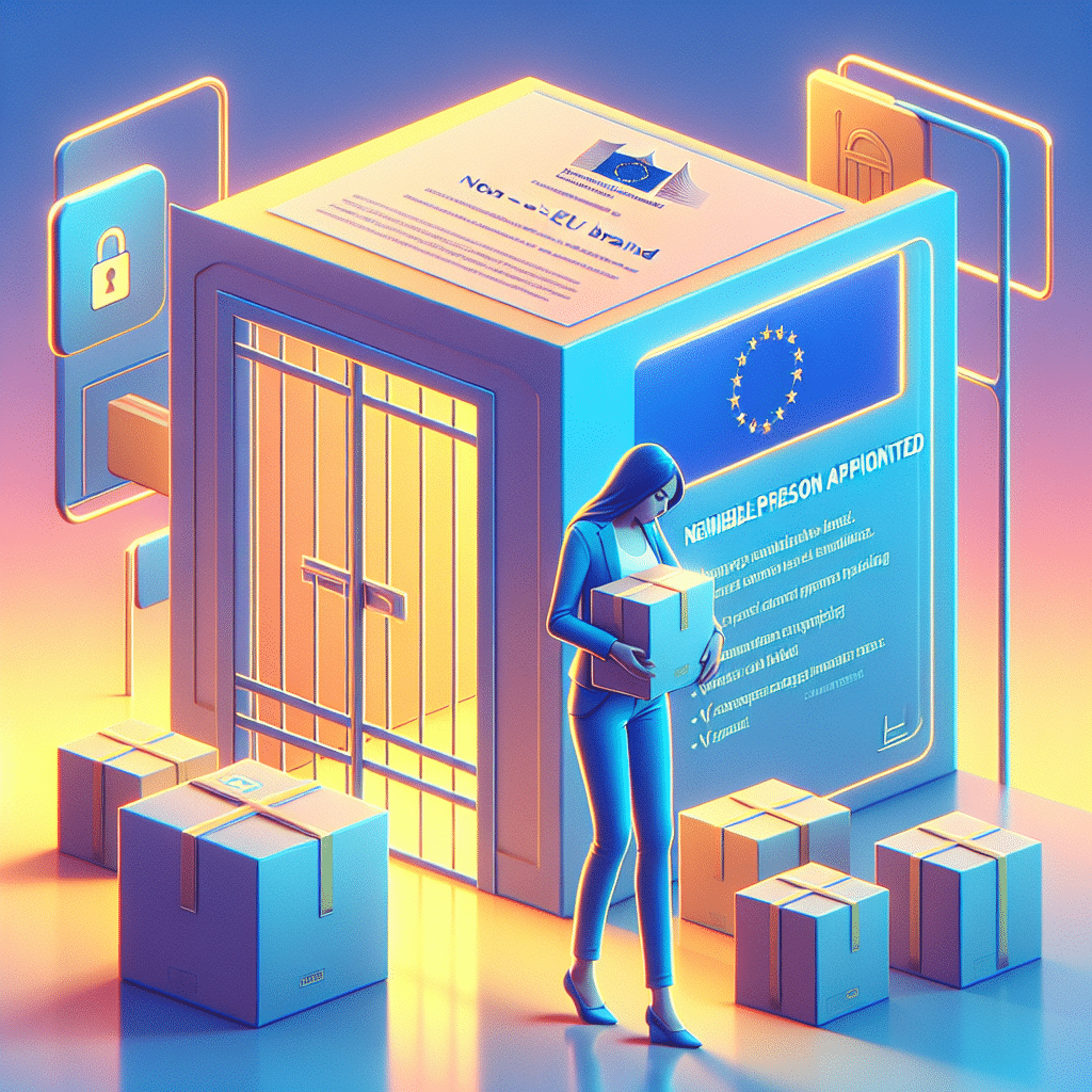 An illustration showing EU Responsible Person Requirements in action for non-EU brands selling on Amazon and EU marketplaces in 2025.