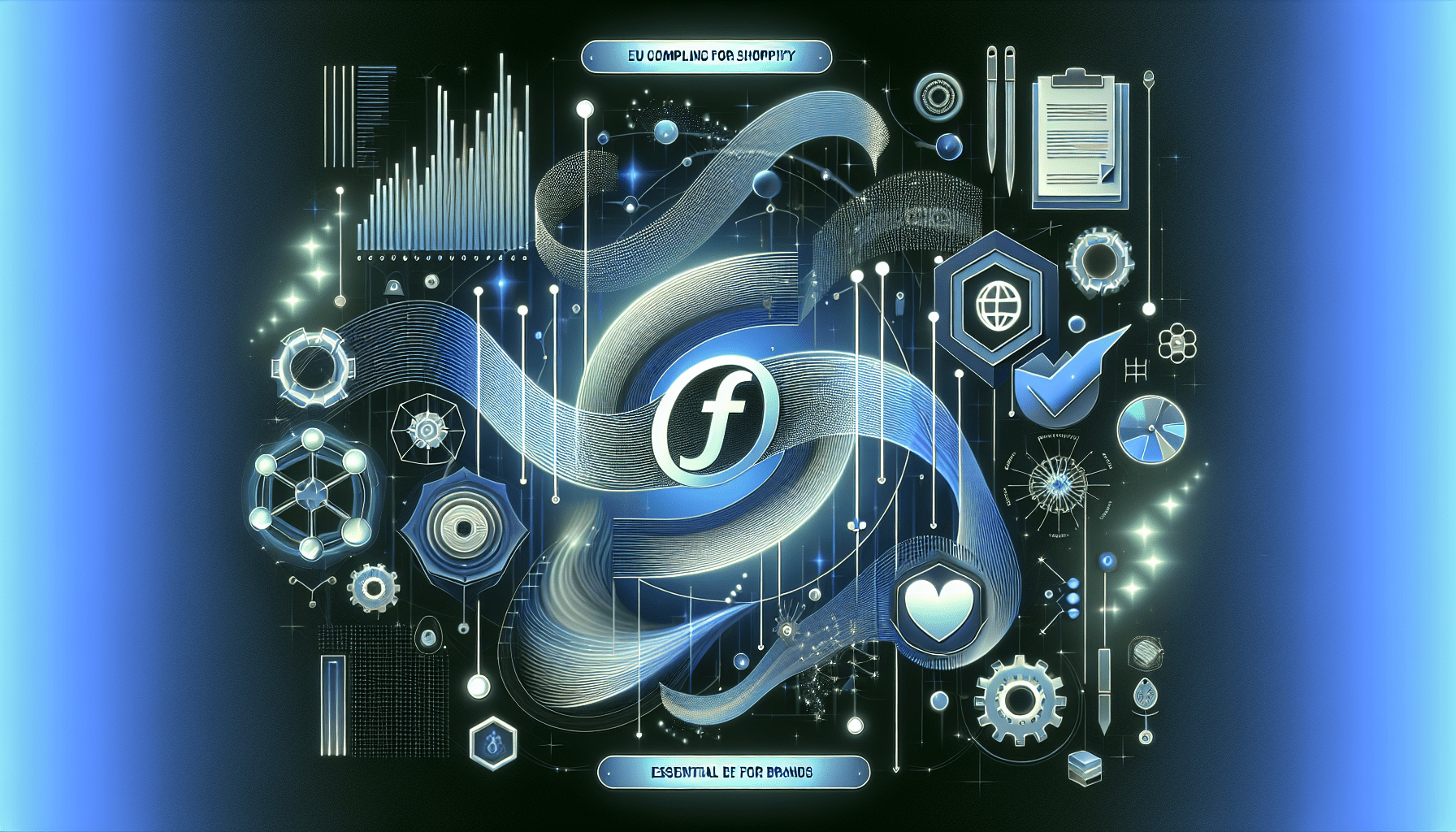 Illustration showing Shopify compliance actions for 2025, such as appointing an EU Responsible Person and updated labeling guidelines under new regulations.