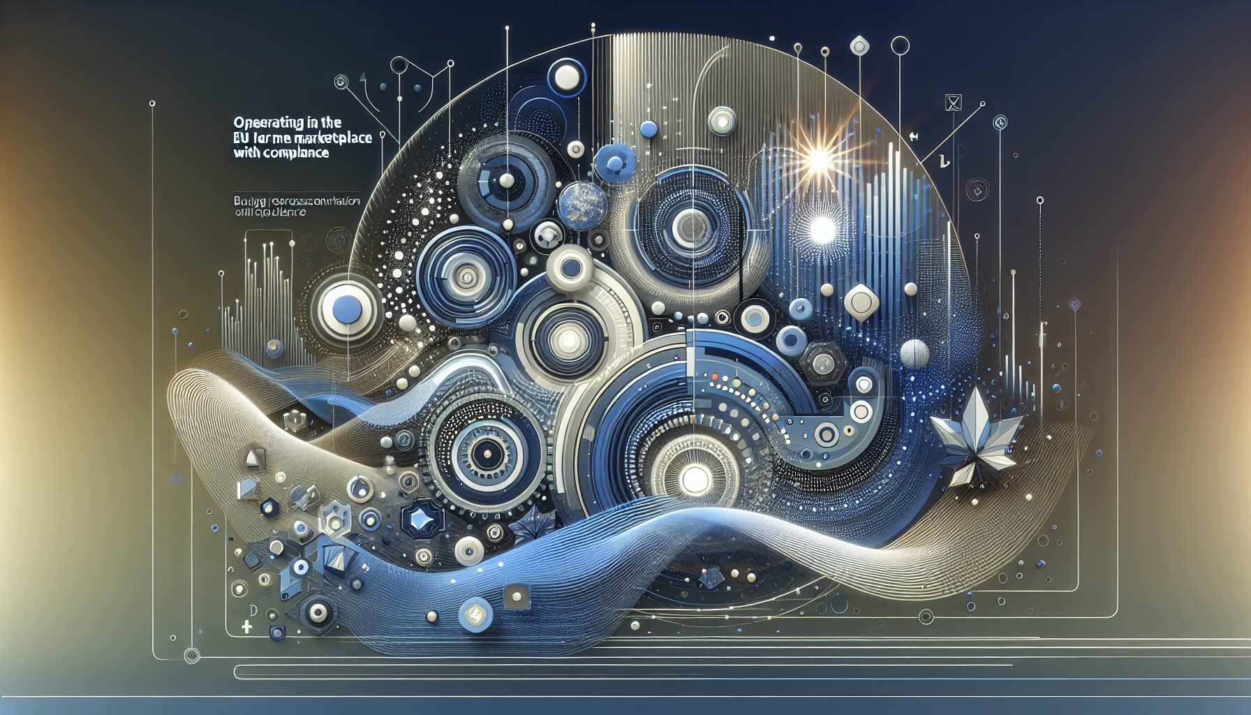 Illustration explaining EU marketplace compliance with a product being verified at customs by an EU official, with compliance documents visible.