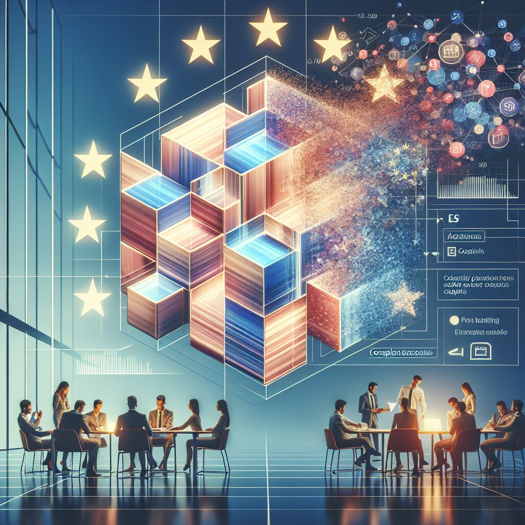 EU authorised representative discussing transparent compliance fees on screen in modern EU office setting.