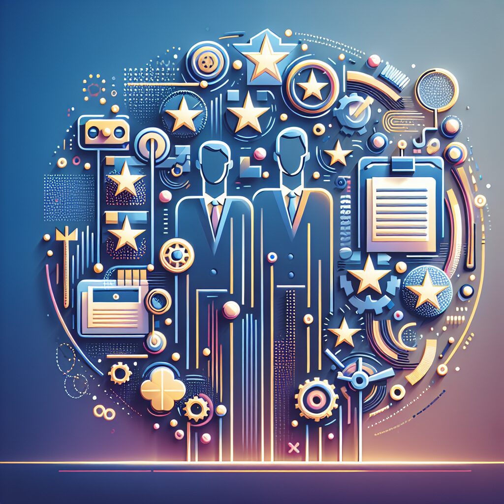 Two professionals labeled EU Responsible Person and Authorised Representative standing near EU flags and documents for compliance illustration.
