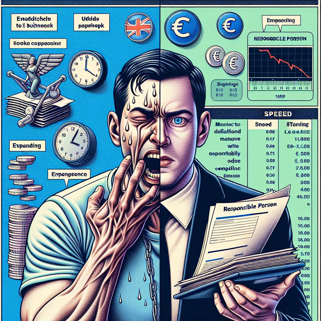 Illustration showing the difference between a traditional and digital EU Responsible Person process, emphasizing faster compliance with Eldris.