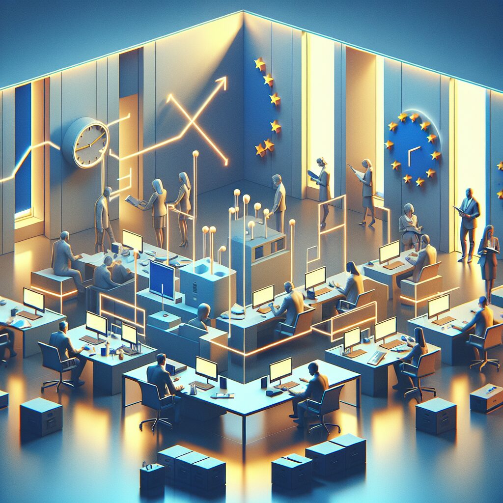 Professionals preparing documentation to appoint an EU authorised representative quickly, showcasing digital speed and compliance readiness.