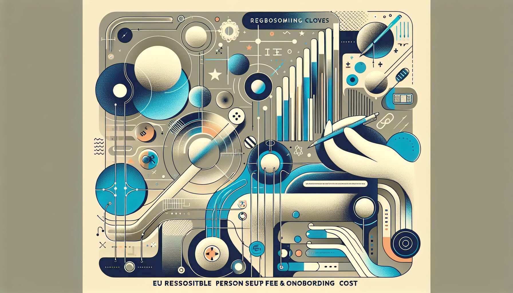 Explainer image showing EU Responsible Person setup fee and onboarding flow, including documents, cost diagrams, and regulatory icons.