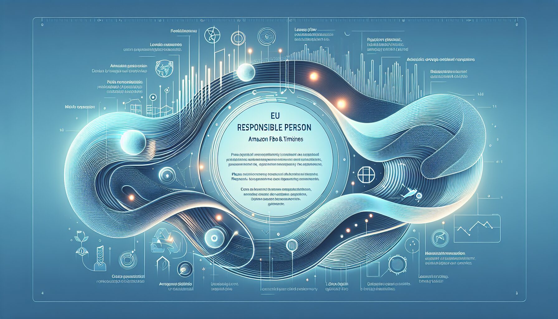 Visual representation of FBA seller compliance process involving an EU Responsible Person setup and Amazon dashboard.