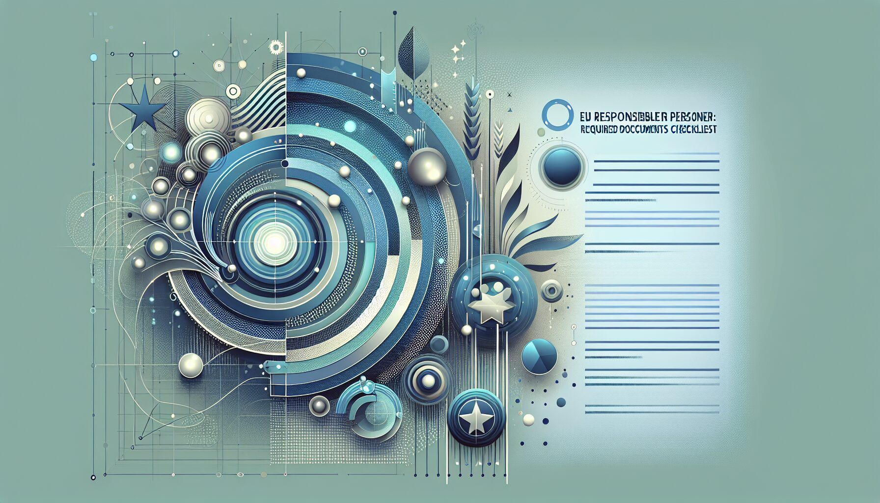 Conceptual illustration of compliance documents required by an EU Responsible Person for regulatory conformity and product safety.