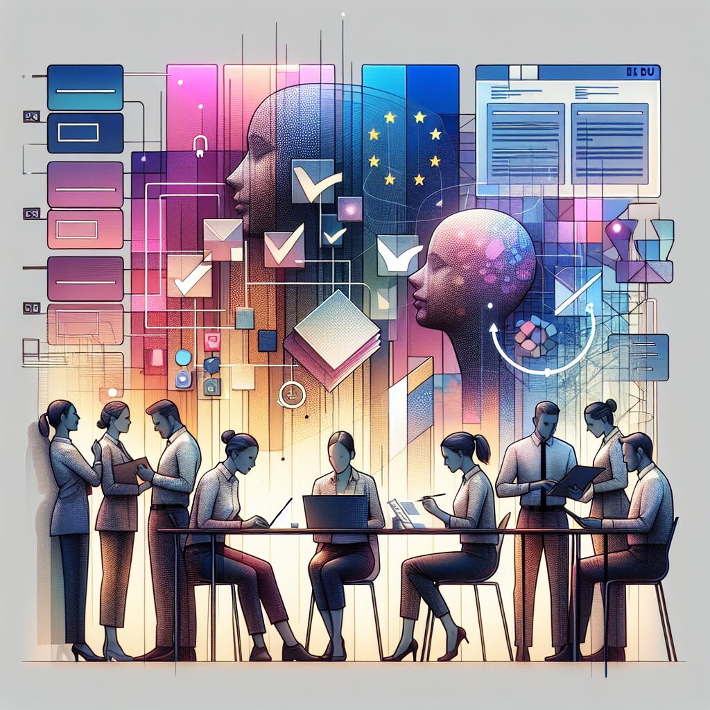 Business teams reviewing 2025 EU safety documents with EU Responsible Person guidance in a compliance-focused office setting.