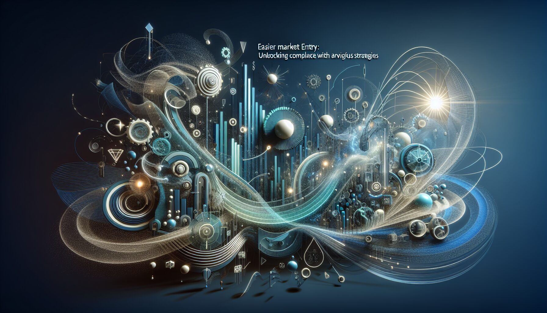 Illustration of easier EU market entry using Eldris service platform showing compliance automation tools and happy entrepreneurs.